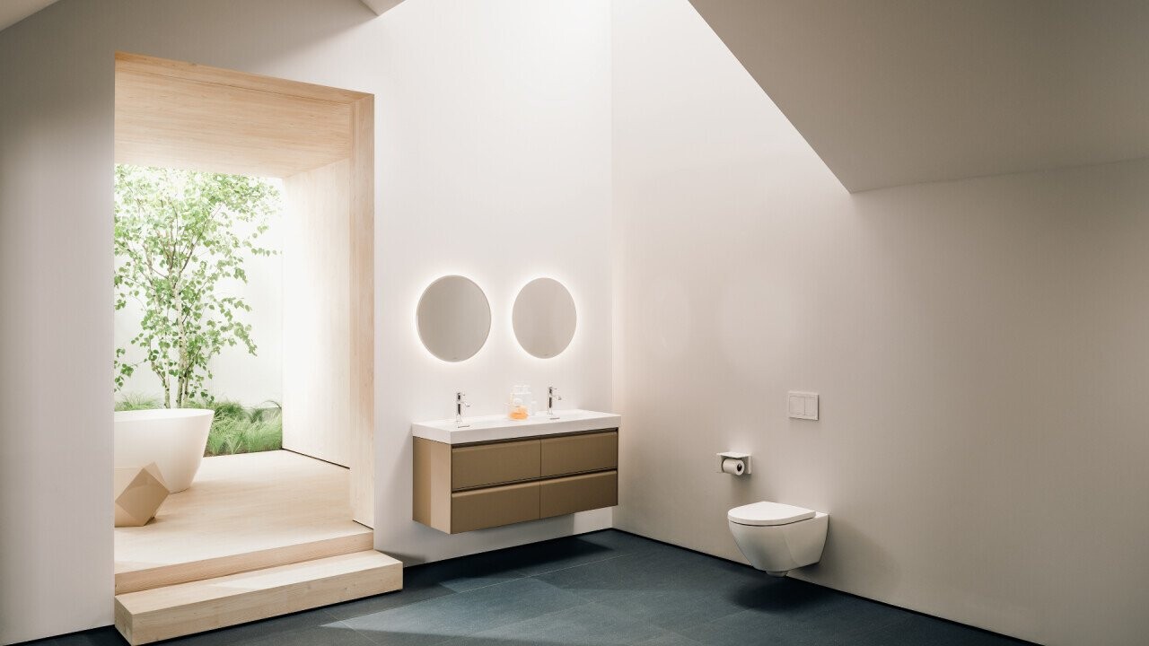 La collection de salle de bains Meda de Laufen réunit toutes les vertus du design suisse: clarté, fonctionnalité et amour du détail. Les lavabos, meubles, baignoires et robinets constituent une même entité. 