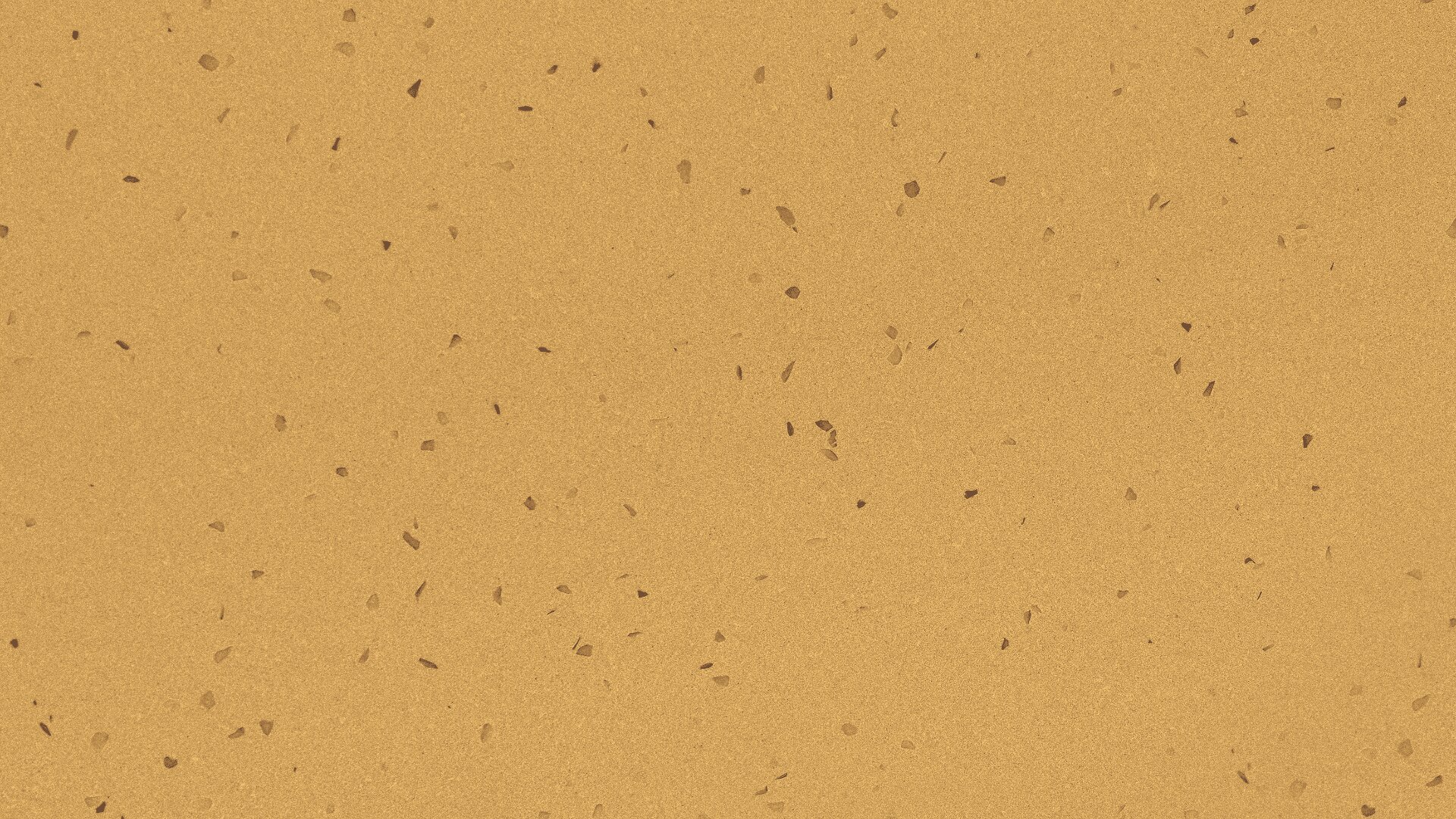 Nahansicht einer hellbraun gesprenkelten Oberfläche, die mit kleinen, unregelmäßigen dunklen Flecken übersät ist und wie ein strukturiertes Material oder ein Muster aussieht.
