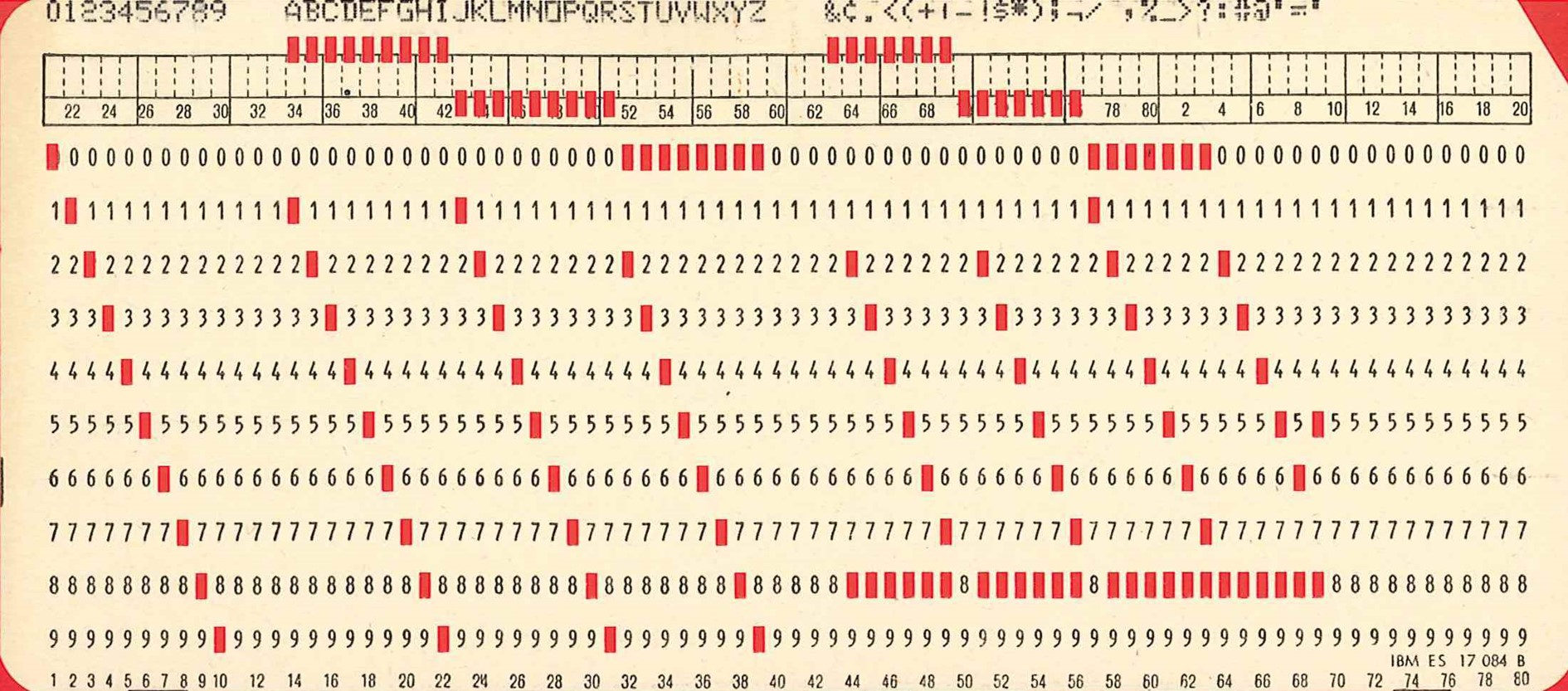 IBM-Lochkarte aus den 1960er-Jahren (Archiv Urs Wiederkehr)