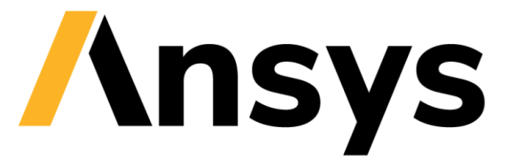Ansys-Logo mit dem Wort Ansys in schwarzen Buchstaben und einer stilisierten gelben diagonalen Linie, die Teil des A ist.